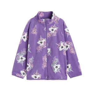 H&M girls unicorn fleece jacket